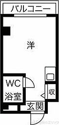 プレアール吹田泉町2 ワンルームの間取図画像