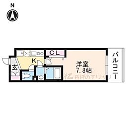 MASUno茨木 1Kの間取図画像