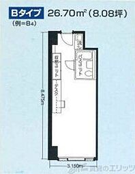 ステュディオ新大阪 ワンルームの間取図画像