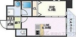 PREGIOESAKA2 1LDKの間取図画像