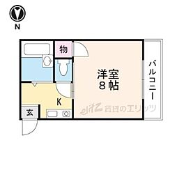 K24ビル 1Kの間取図画像