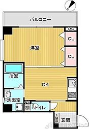 プロスパー江坂 1DKの間取図画像