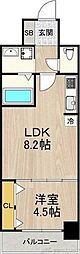 セノアタワー新大阪 3階1LDKの間取り