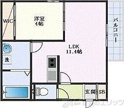 ネクストメゾン吹田駅前 2階1LDKの間取り