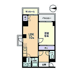 プラザ信開糸町 1LDKの間取図画像