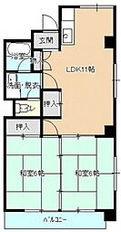 山口ビル 2LDKの間取図画像