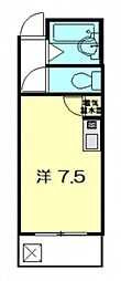 ポエム松川 ワンルームの間取図画像
