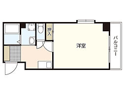 福地産業西十日市ビル ワンルームの間取図画像