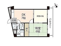 東宝ビル 2DKの間取図画像