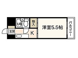 松尾ビル 1Kの間取図画像