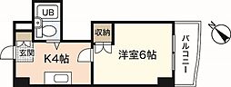 ボー・ソレイユ沖 1Kの間取図画像