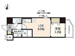 S-RESIDENCE広島駅diletto 10階1LDKの間取り