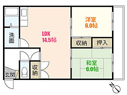 コーポ中仙道 3DKの間取図画像