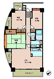 シーブリーズ東原壱番館 3LDKの間取図画像