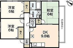 ヒルサイドテラスC棟 3DKの間取図画像