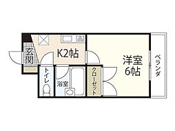 平岩ビル 1Kの間取図画像