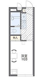レオパレスグレイス 1Kの間取図画像