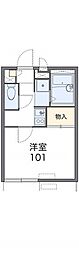 きのした荘 1Kの間取図画像