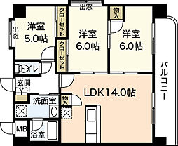 メゾン山城 3LDKの間取図画像