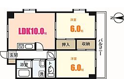 グリーンハイツ西原 2LDKの間取図画像