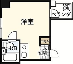 アスプロパラティ'5 ワンルームの間取図画像