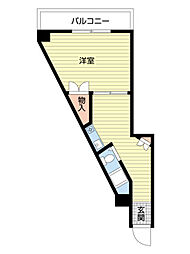 河本マンション 1Kの間取図画像