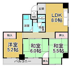 第2吉岡ビル 3LDKの間取図画像