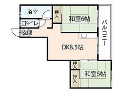 第1吉岡ビル 2DKの間取図画像