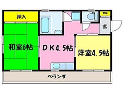 上田ビル 2DKの間取図画像