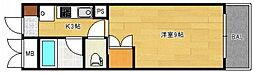 レスポワール中広 1Kの間取図画像