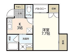 EBBAVILLAGE 1Kの間取図画像