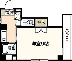 パルコーポ新宮 1Kの間取図画像