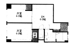 第3間ビル 2DKの間取図画像