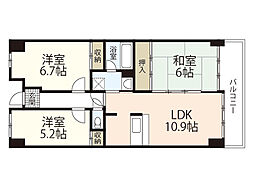 フォーラム牛田南 3LDKの間取図画像