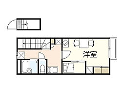 レオパレスクレストハイム 1Kの間取図画像