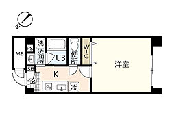 田中第2ビル 1Kの間取図画像