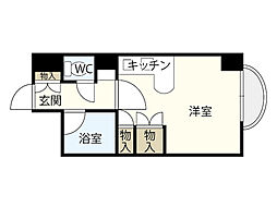 ラ・ポール小町 ワンルームの間取図画像