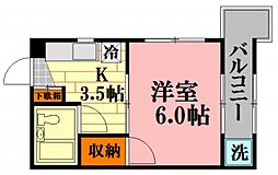 MNビル 1Kの間取図画像