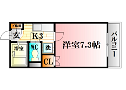レジデンスマスダ3 1Kの間取図画像