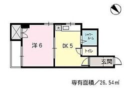 メゾン出汐 1DKの間取図画像