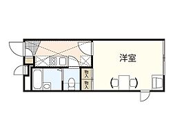 レオパレス古市 1Kの間取図画像