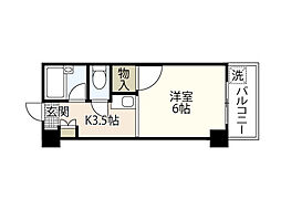 ソアール矢野 1Kの間取図画像
