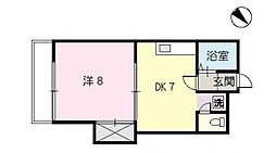 アーバンハイム 1DKの間取図画像