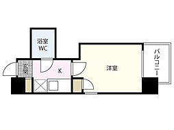 ダイアパレス比治山パークサイド 1Kの間取図画像
