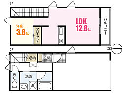 ラヴィーヌ三入A棟 1LDKの間取図画像
