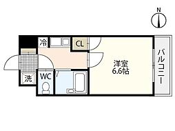 アストラル山中 1Kの間取図画像
