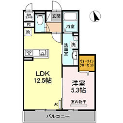 サンガーデン 1LDKの間取図画像