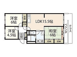 コープ野村牛田 3LDKの間取図画像