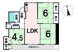 多摩川住宅ト号棟 3LDKの間取り