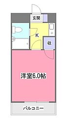 アセテック清瀬 7階1Kの間取り